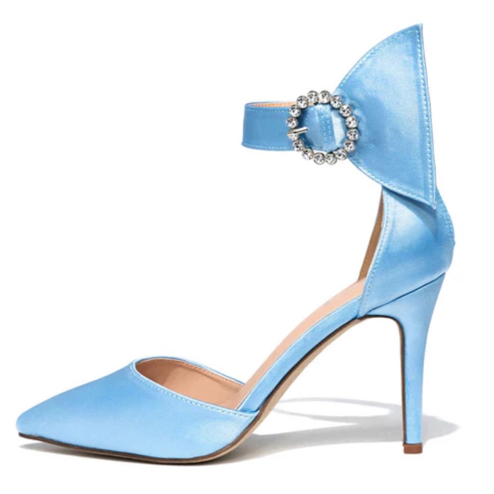 Light blue satin heels size 7.5